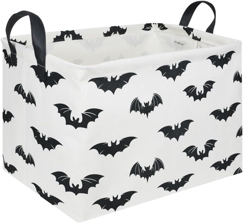 FXOCSHE Easter Batman Basket,Collapsible waterproof storage basket,Batman toy decor,Cute toy storage box Empty for kids,Organizer Containers for Kids Toys,bat room decor(Black bats) - Image 1
